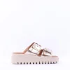 Women Tamaris Lalita Platform Buckle Mule - Light Gold