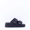Women Tamaris Lalita Platform Buckle Mule - Black Leather