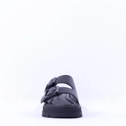 Women Tamaris Lalita Platform Buckle Mule - Black Leather