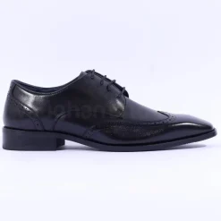 Tommy Bowe Lavington Wing Tip Shoe - Black Leather