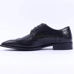 Tommy Bowe Lavington Wing Tip Shoe - Black Leather