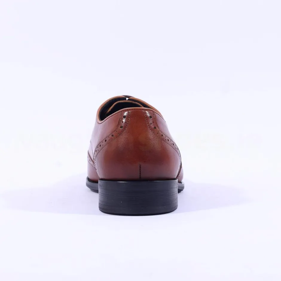 Tommy Bowe Lavington Wing Tip Shoe - Tan Leather