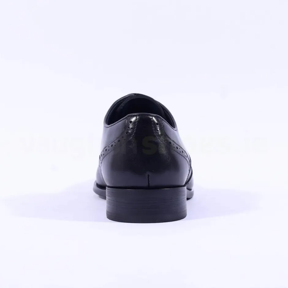 Tommy Bowe Lavington Wing Tip Shoe - Black Leather