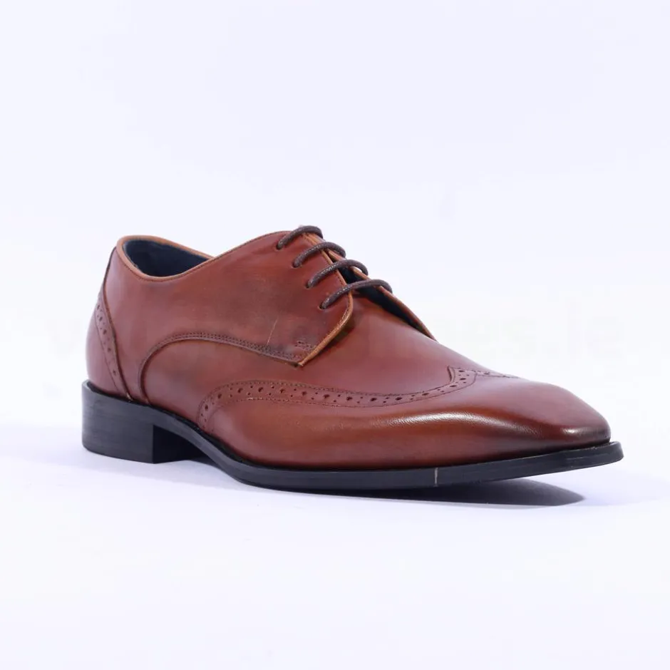 Tommy Bowe Lavington Wing Tip Shoe - Tan Leather