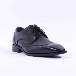 Tommy Bowe Lavington Wing Tip Shoe - Black Leather