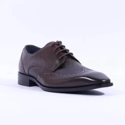 Tommy Bowe Lavington Wing Tip Shoe - Brown Leather