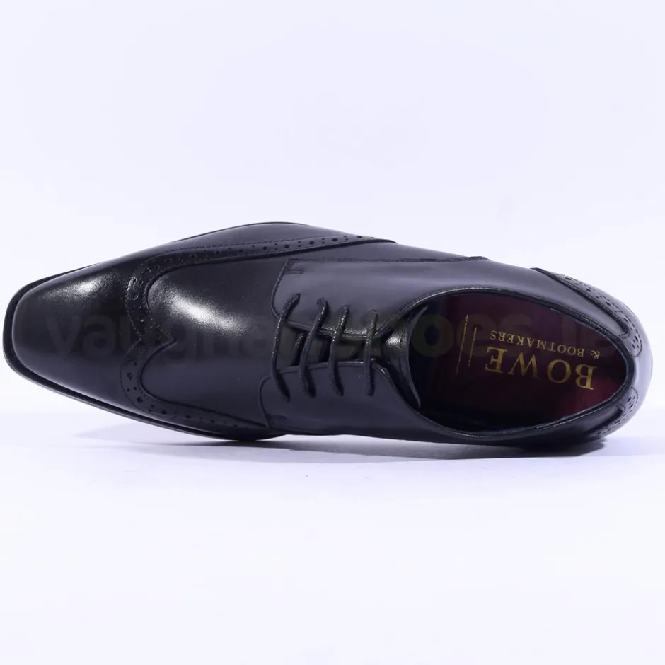 Tommy Bowe Lavington Wing Tip Shoe - Black Leather