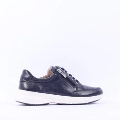 Women Caprice Lea Side Zip Comfort Laced Shoe - Ocean