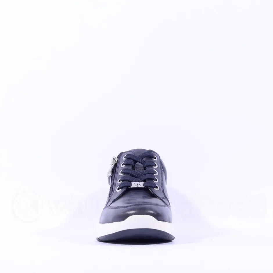 Women Caprice Lea Side Zip Comfort Laced Shoe - Ocean