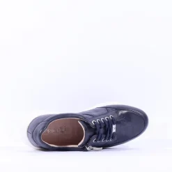 Women Caprice Lea Side Zip Comfort Laced Shoe - Ocean