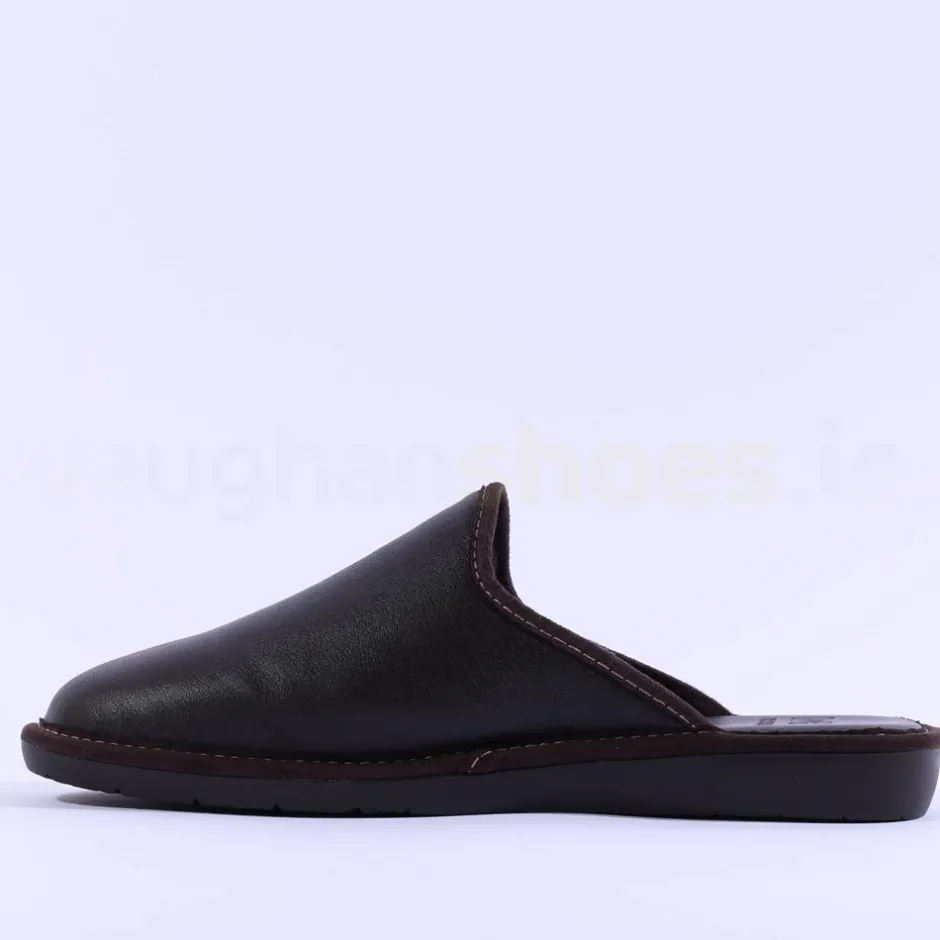 Nordikas Men Leather Mule House Slipper - Brown Leather