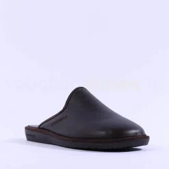 Nordikas Men Leather Mule House Slipper - Brown Leather