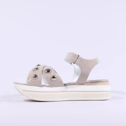 Women Marco Moreo Lecce Stud Platform Sandal - Beige Patent