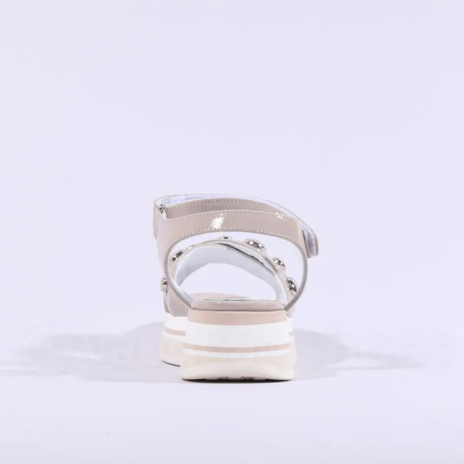 Women Marco Moreo Lecce Stud Platform Sandal - Beige Patent