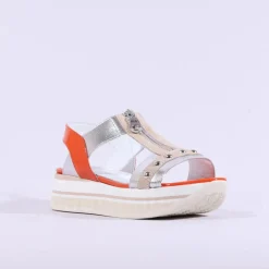 Women Marco Moreo Lecce Zip Platform Sandal - Orange Combi