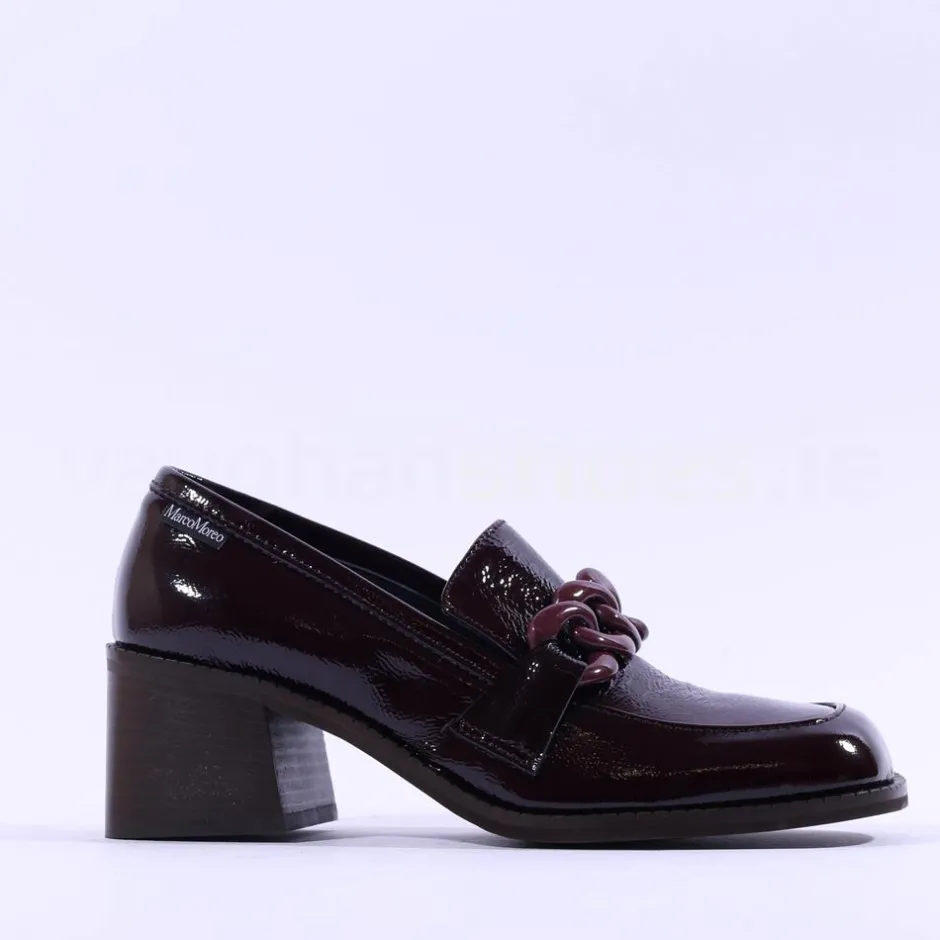 Women Marco Moreo Liverpool Block Heel Loafer - Wine Patent