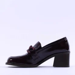 Women Marco Moreo Liverpool Block Heel Loafer - Wine Patent