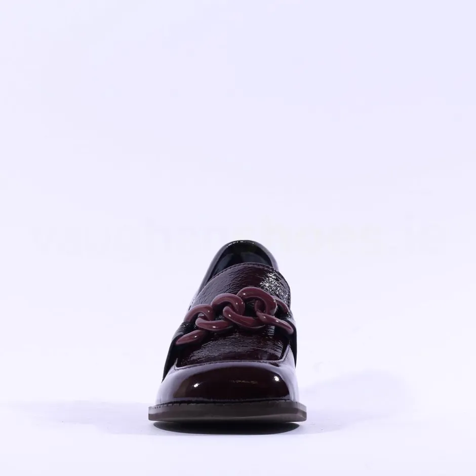 Women Marco Moreo Liverpool Block Heel Loafer - Wine Patent