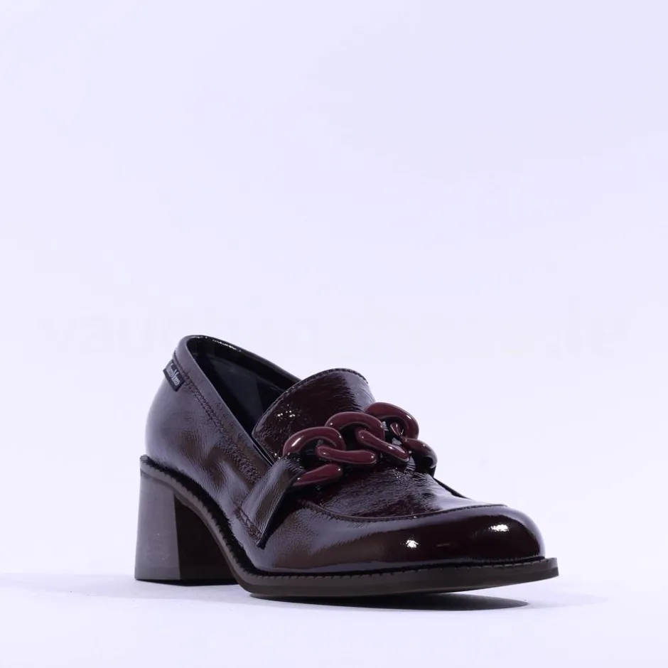 Women Marco Moreo Liverpool Block Heel Loafer - Wine Patent
