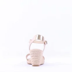Women Tamaris Livian Espadrille Wedge Sandal - Light Gold