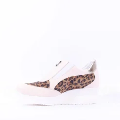 Women Marco Moreo Lola Classic Front Zip Wedge - Leopard Combi