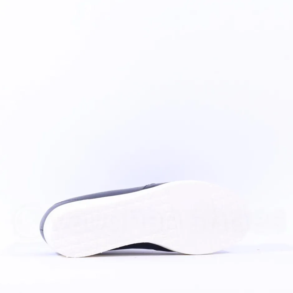 Women Marco Moreo Lola Classic Front Zip Wedge - Navy Silver