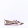 Women Tamaris Lorita Flat Double Strap Pump - Bronze Leather
