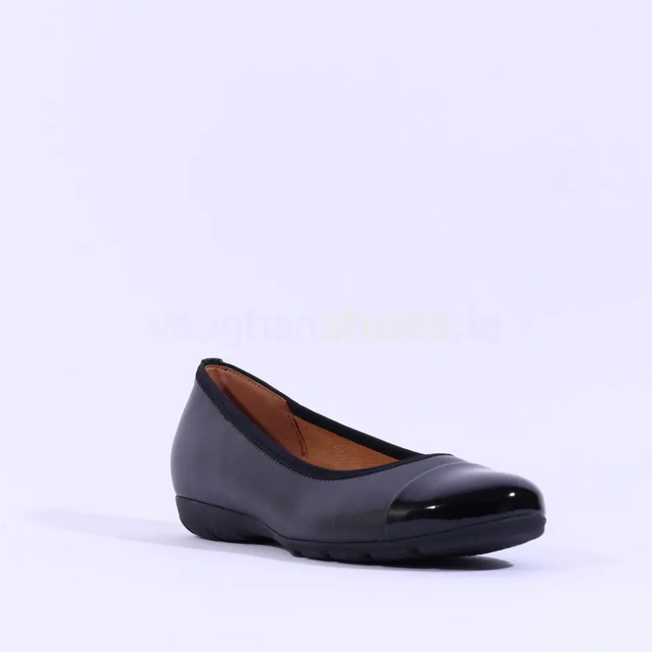 Women Gabor Low Toe Cap Pump Raspa - Black