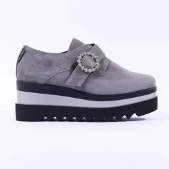 Women Marco Moreo Luna Diamante Buckle Shoe - Grey Suede