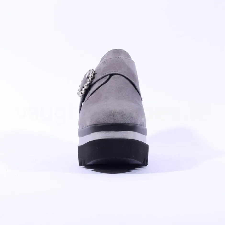 Women Marco Moreo Luna Diamante Buckle Shoe - Grey Suede