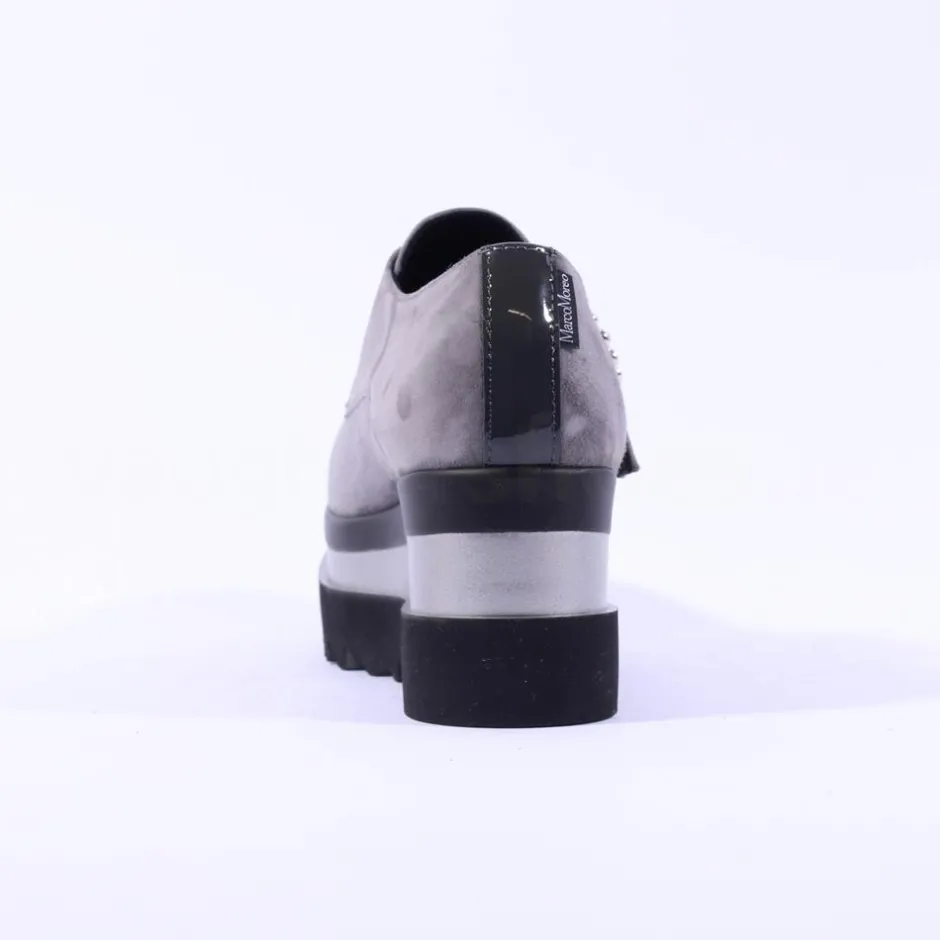 Women Marco Moreo Luna Diamante Buckle Shoe - Grey Suede