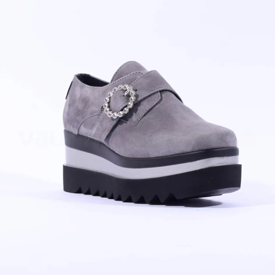 Women Marco Moreo Luna Diamante Buckle Shoe - Grey Suede