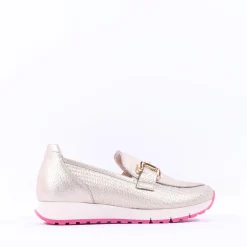 Women Gabor Macie Slip On Wedge Loafer - Gold Pink