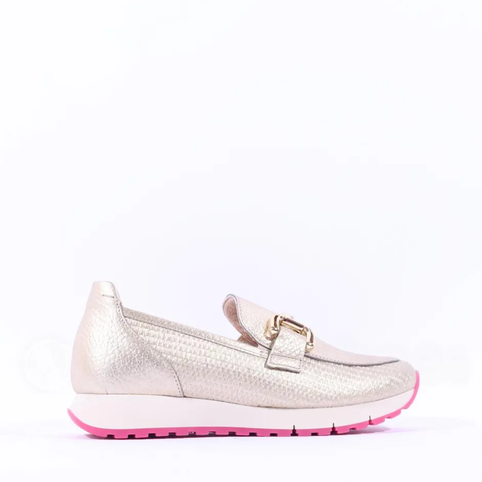 Women Gabor Macie Slip On Wedge Loafer - Gold Pink