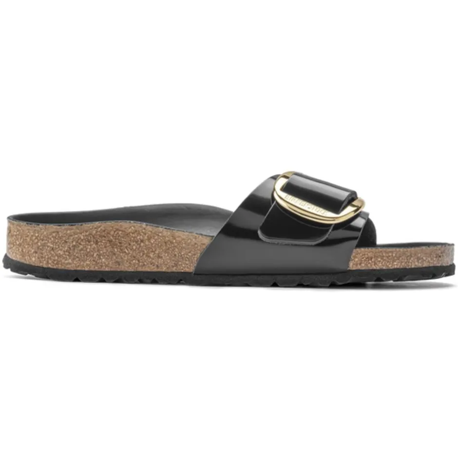 Women Birkenstock Madrid Big Buckle High Shine - Black