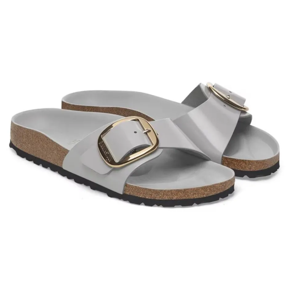 Women Birkenstock Madrid Big Buckle High Shine - Stone Coin