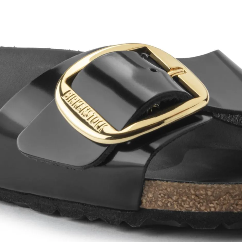 Women Birkenstock Madrid Big Buckle High Shine - Black