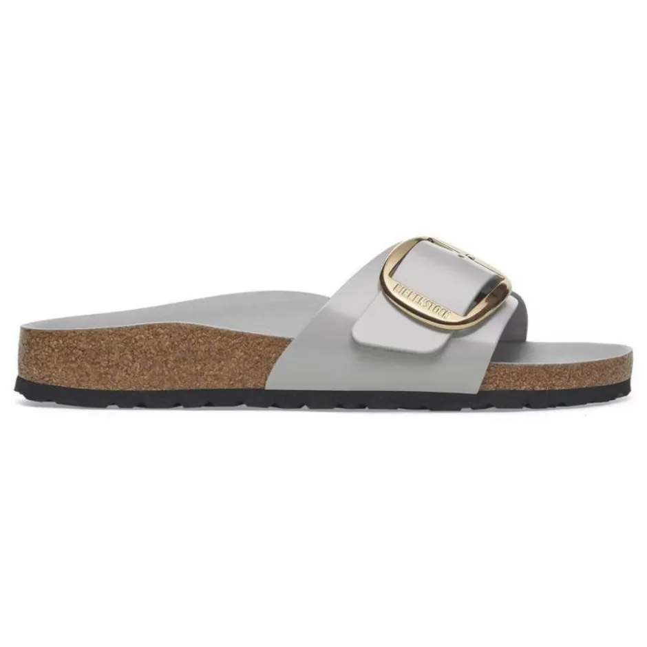 Women Birkenstock Madrid Big Buckle High Shine - Stone Coin