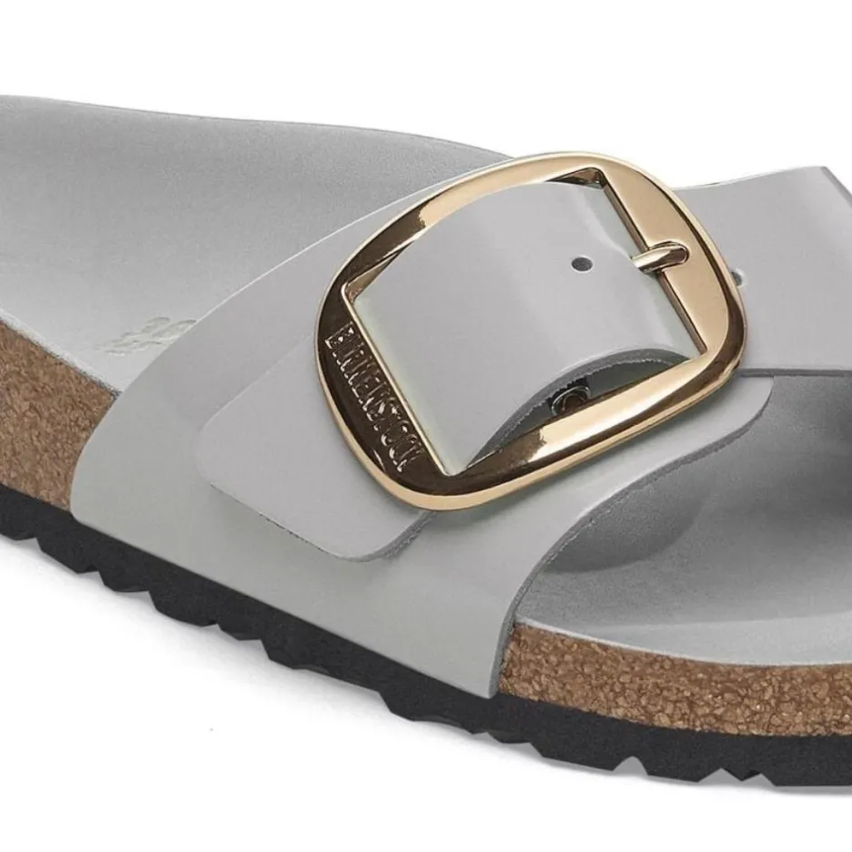 Women Birkenstock Madrid Big Buckle High Shine - Stone Coin