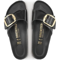 Women Birkenstock Madrid Big Buckle High Shine - Black