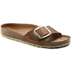 Women Birkenstock Madrid Big Buckle Leather - Cognac Leather
