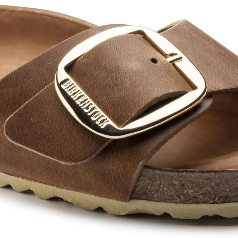 Women Birkenstock Madrid Big Buckle Leather - Cognac Leather