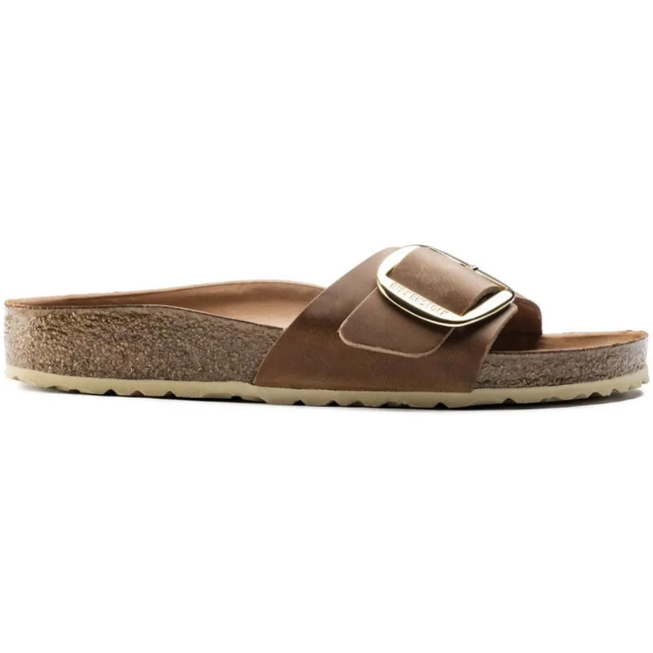 Women Birkenstock Madrid Big Buckle Leather - Cognac Leather