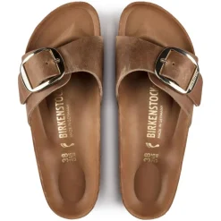 Women Birkenstock Madrid Big Buckle Leather - Cognac Leather