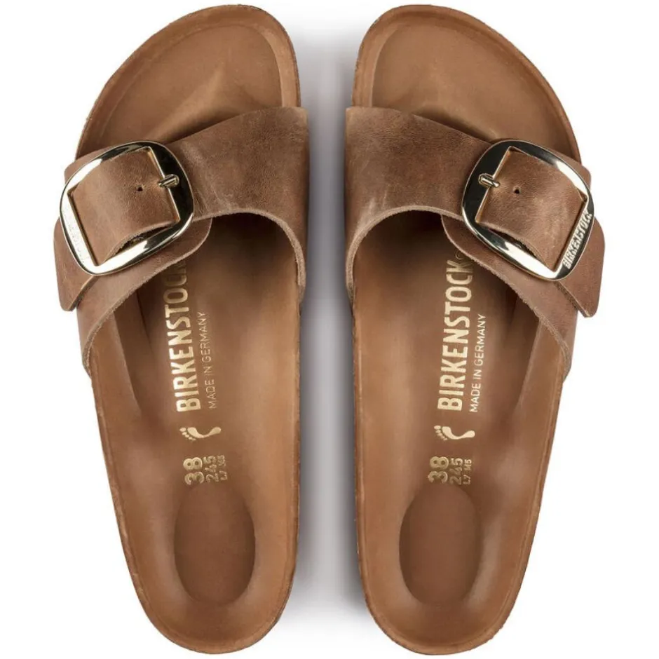 Women Birkenstock Madrid Big Buckle Leather - Cognac Leather