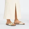 Women Birkenstock Madrid Big Buckle Nubuck - Ecru