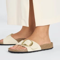 Women Birkenstock Madrid Big Buckle Nubuck - Ecru