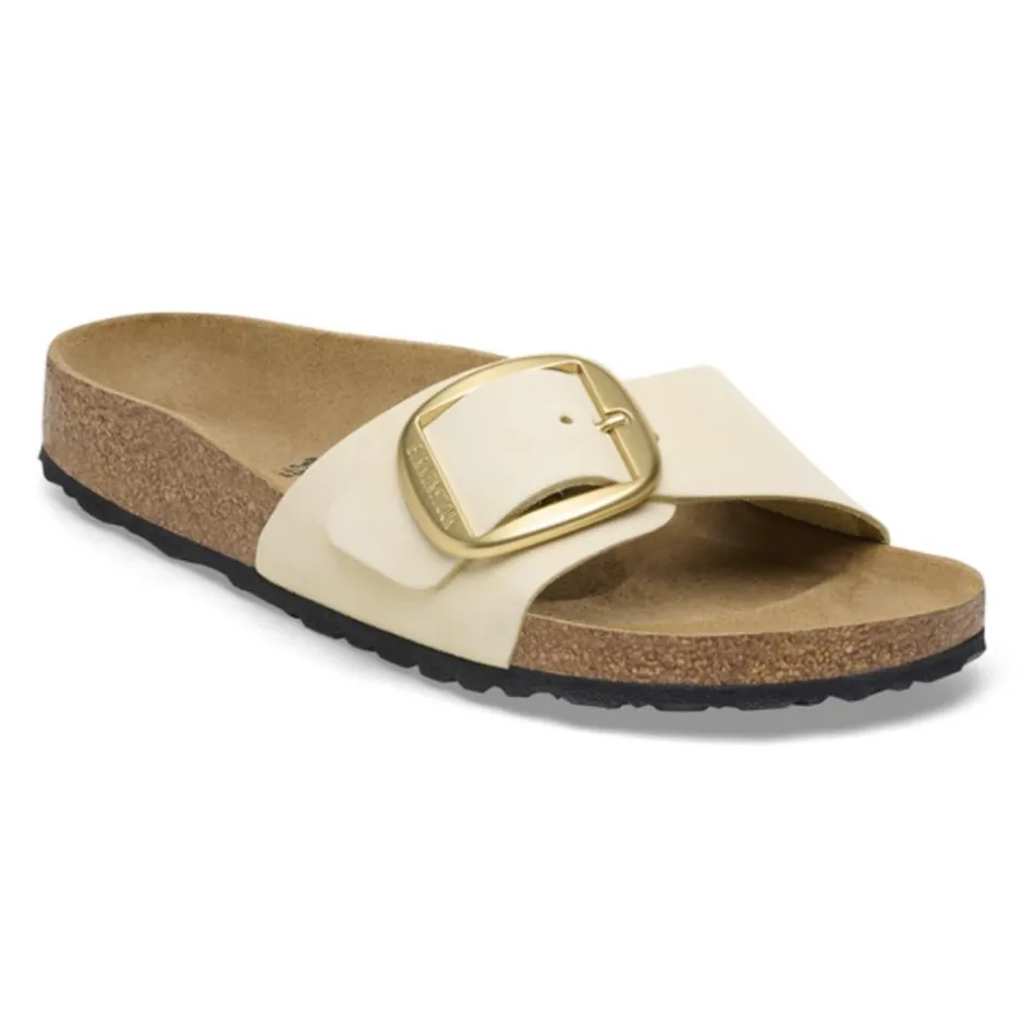 Women Birkenstock Madrid Big Buckle Nubuck - Ecru