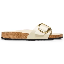 Women Birkenstock Madrid Big Buckle Patent - High Shine Ecru