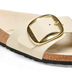 Women Birkenstock Madrid Big Buckle Patent - High Shine Ecru
